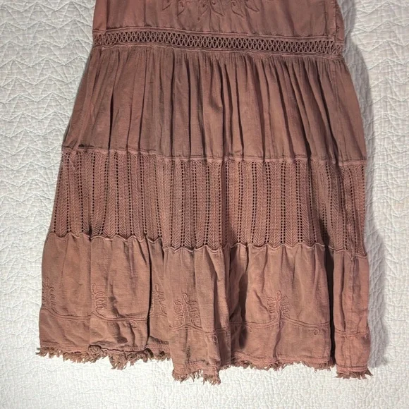 Scully Mauve Tiered Embroidered A-Line Skirt - Picture 8 of 9